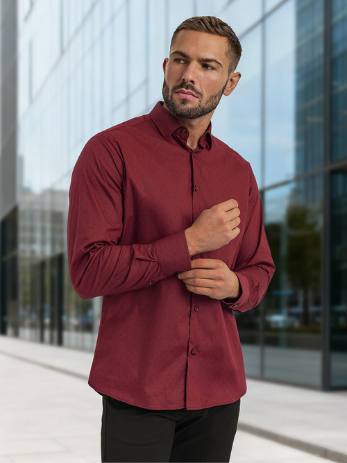 Men's Shirt - Burgundy OZONEE V/V182
