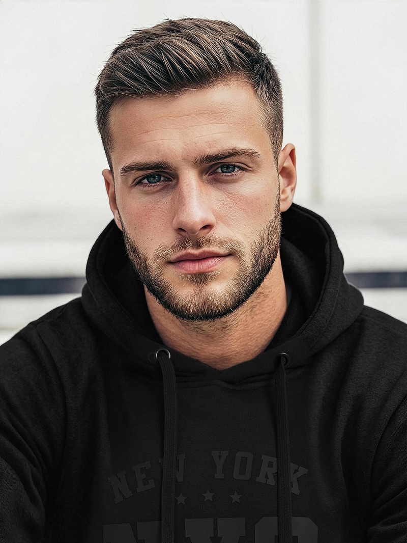 Men's Hoodie - Black OZONEE JS/8B1971/3