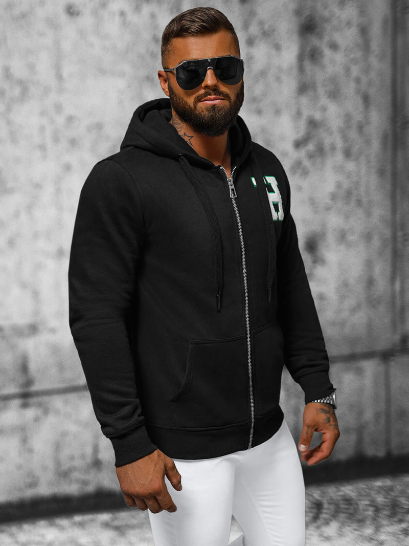 Men's Hoodie - Black OZONEE NB/MF2006