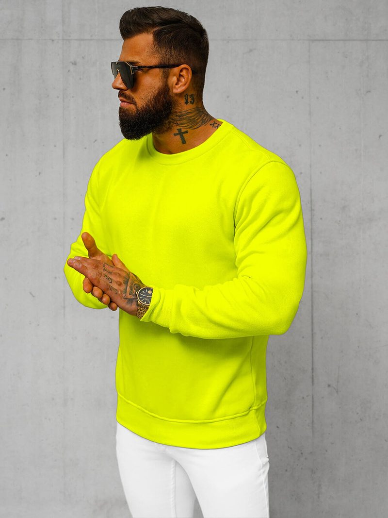 Men's Sweatshirt - Yellow neon OZONEE JS/2001-10Z