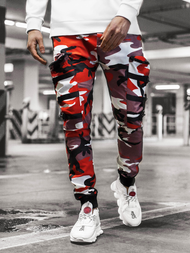 Men's Joggers - burgundy-beige OZONEE G/11132