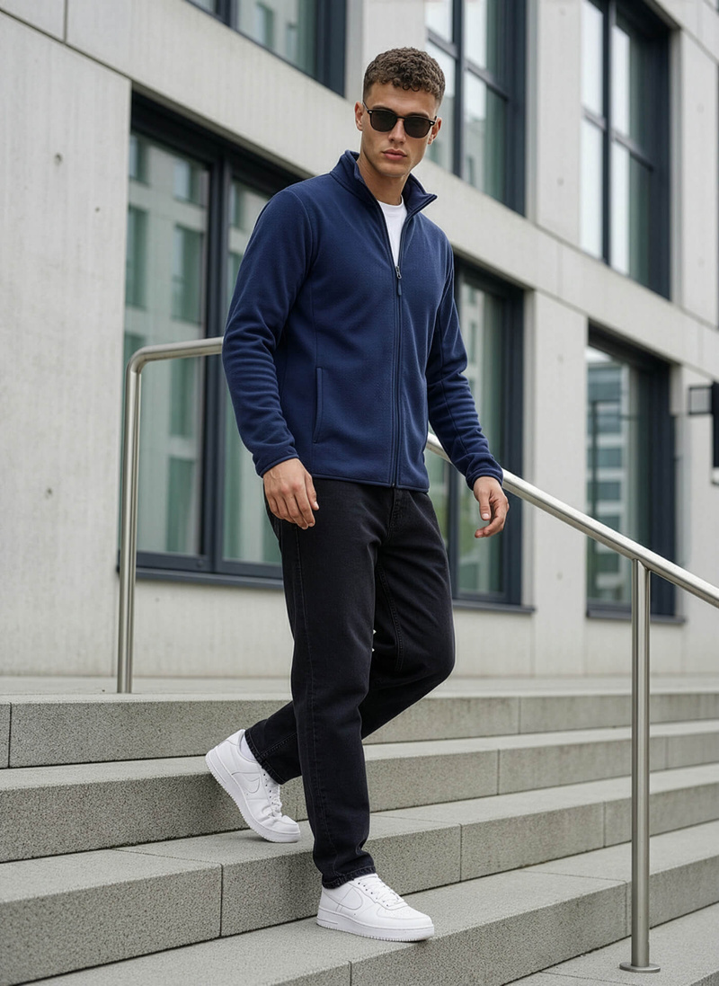 Men's Sweatshirt - Navy blue OZONEE JS/HH016/25