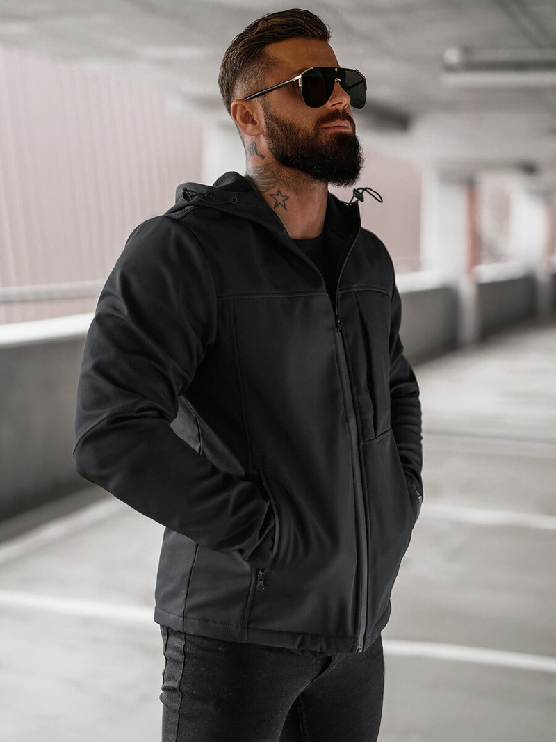 Men's Softshell Jacket - Black OZONEE JS/27B6523/3Z