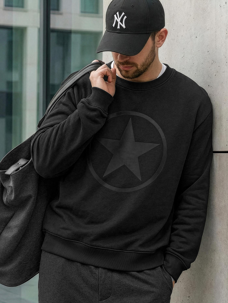 Men's Sweatshirt - Black OZONEE JS/8B1991/3