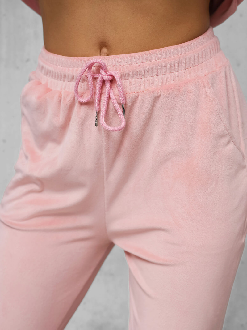 Women's Velour Tracksuit Set - Light Pink OZONEE JS/35C1612/20