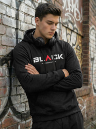 Men's Hoodie - Black OZONEE JS/8B1756/3Z