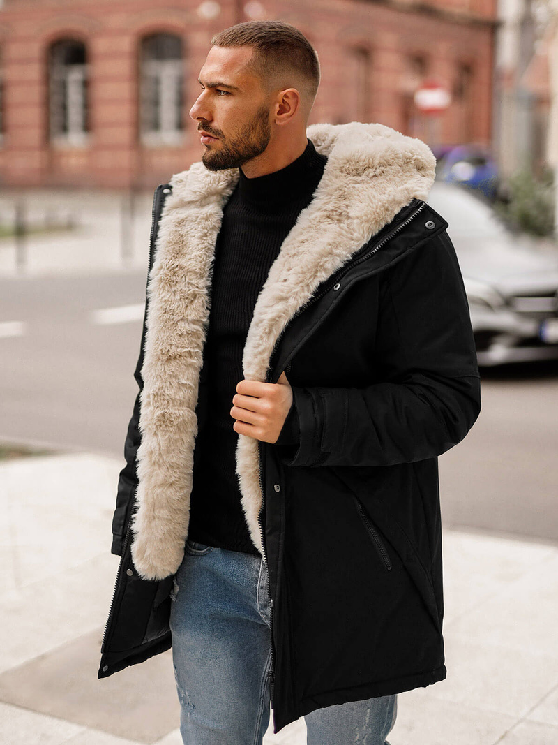 Men's Winter Jacket - Black OZONEE JS/22M316/392Z