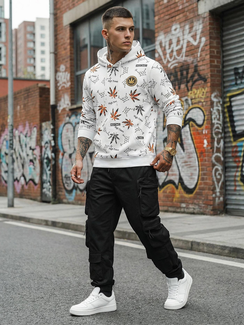 Men's Hoodie - White OZONEE O/B266Z