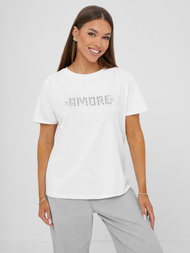 Women's T-shirt - White/Silver OZONEE JS/YJ77716