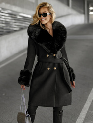 Women's coat - black OZONEE JS/61M8509/392