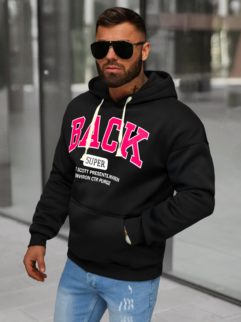 Men's Hoodie - Black OZONEE O/TT30513