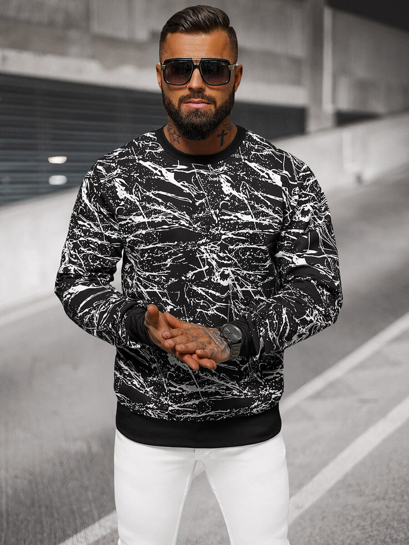 Men's Sweatshirt - Black OZONEE JS/8B1222/3