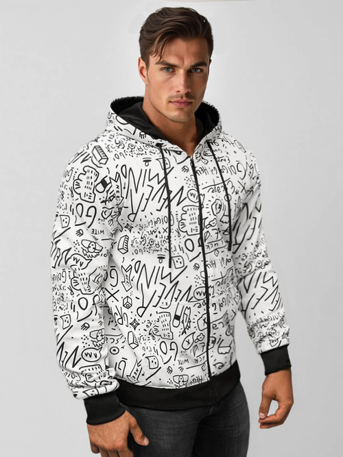 Men's Hoodie - White OZONEE JS/8B1182/1Z