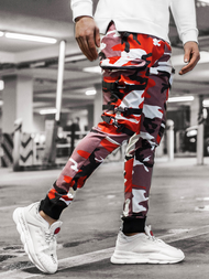 Men's Joggers - burgundy-beige OZONEE G/11132