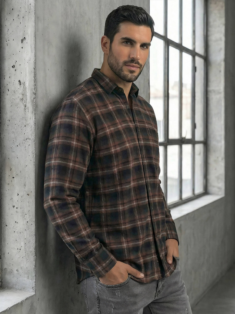 Men's Shirt - Navy Blue OZONEE V/V177Z