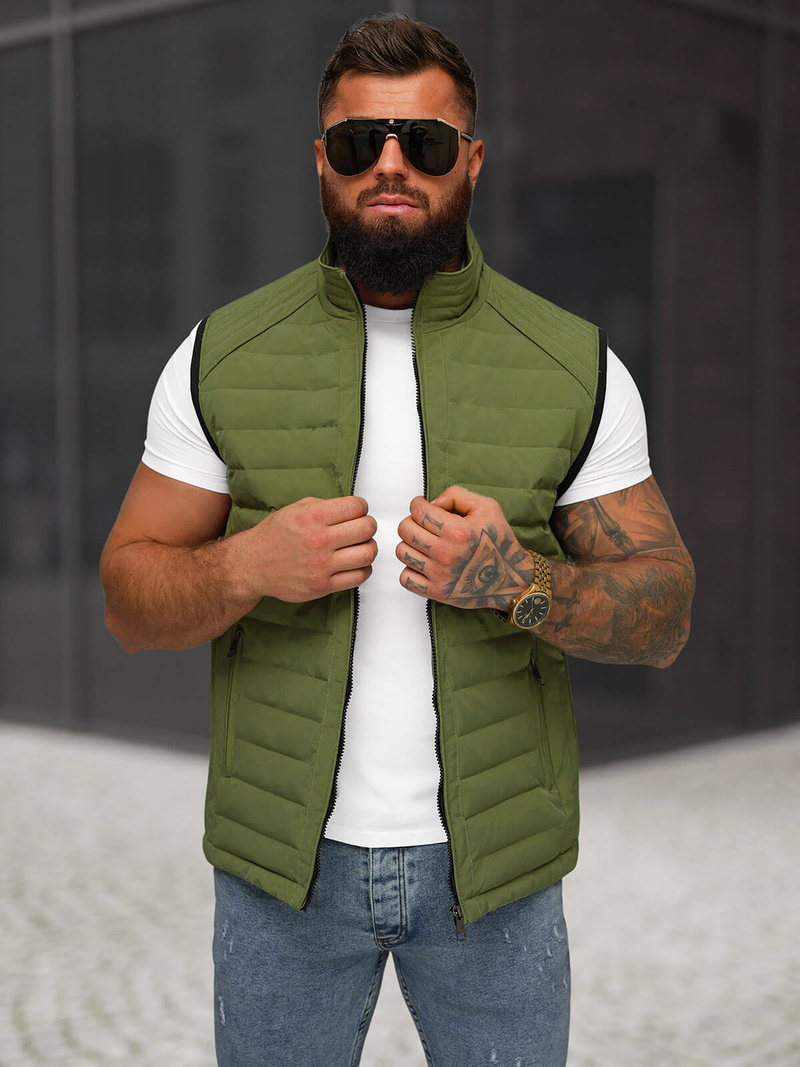 Men's gilet - green OZONEE JS/31M5062/136