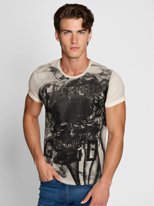 Men's T-shirt - Beige OZONEE O/T126/155Z