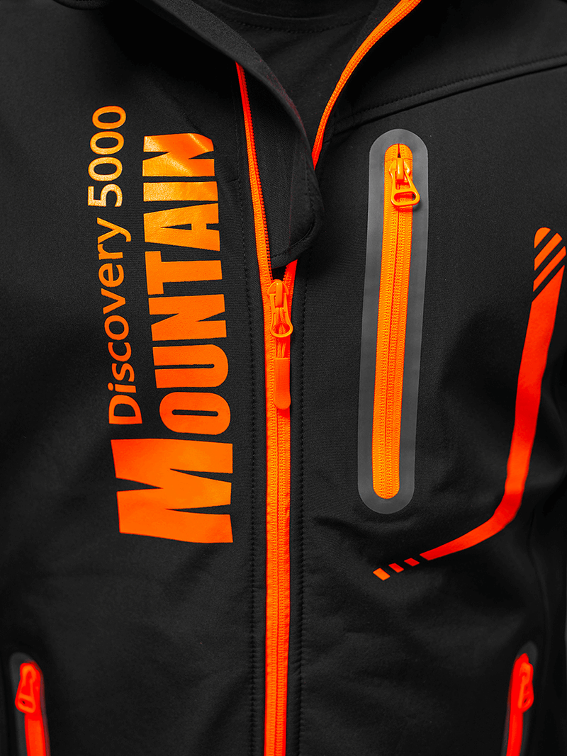 Men's Softshell Jacket - Black and Orange OZONEE JS/HH026/1Z