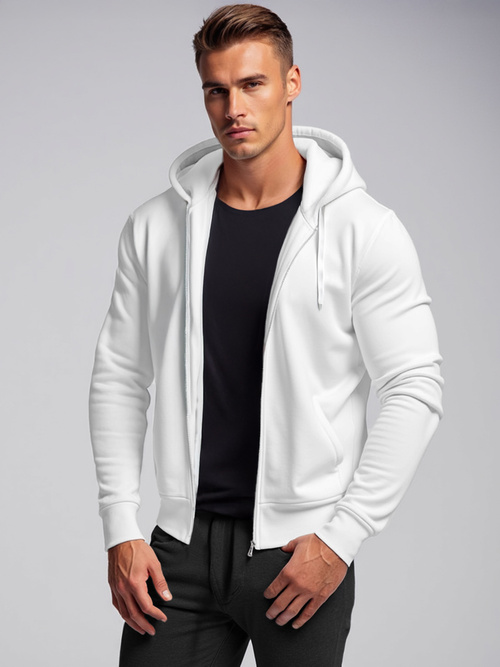 Men's Hoodie - White OZONEE JS/2008