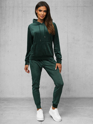 Women's Velour Tracksuit Set - Dark Green OZONEE O/8C1175/9Z