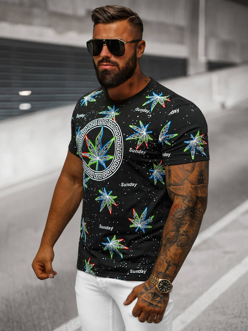 Men's T-shirt - Black OZONEE O/T136/3