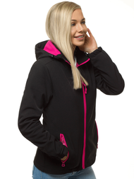 Women's Softshell Jacket - black and pink OZONEE JS/HH018/1/51