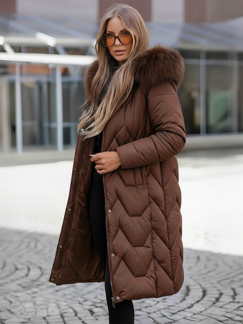 Women's Winter Jacket - Chocolate OZONEE JS/5M3229/158