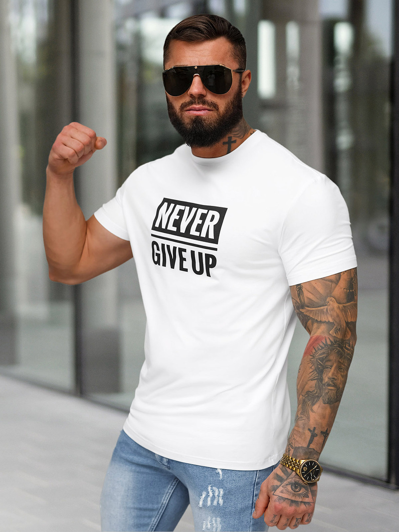 Men's T-shirt - White OZONEE NB/MT3133