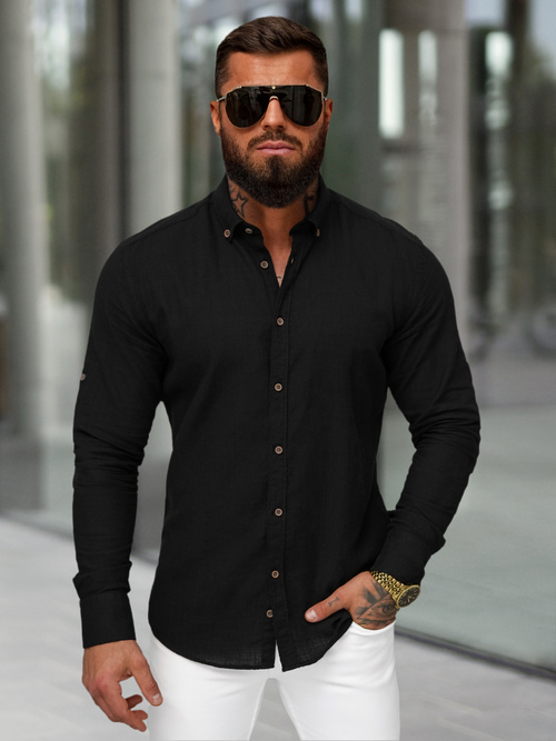 Men's Shirt - Black OZONEE O/V144