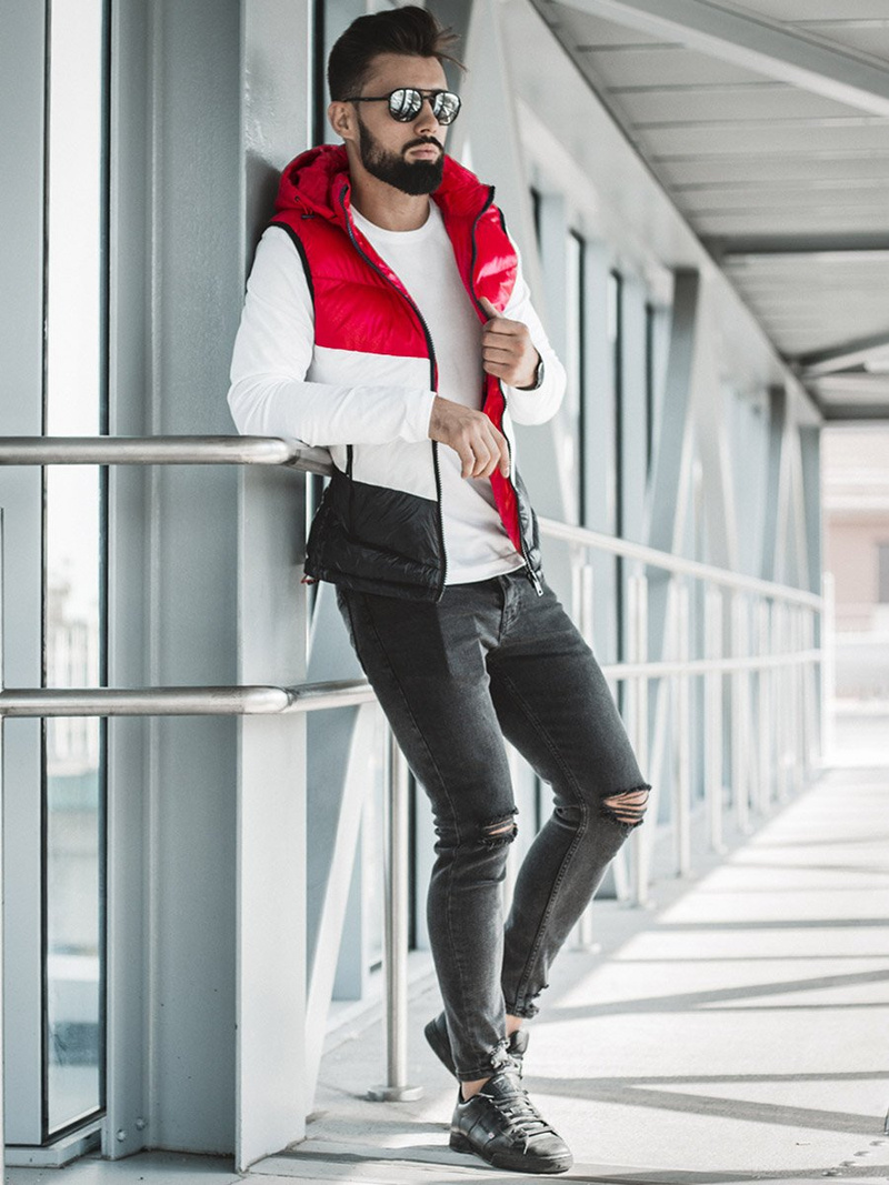 Men's Gilet - Red OZONEE N/6501