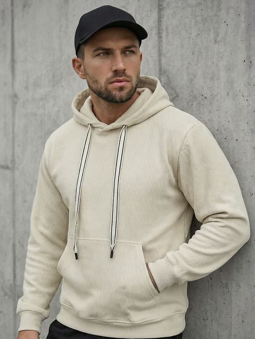 Men's Hoodie - Ecru OZONEE O/G3065