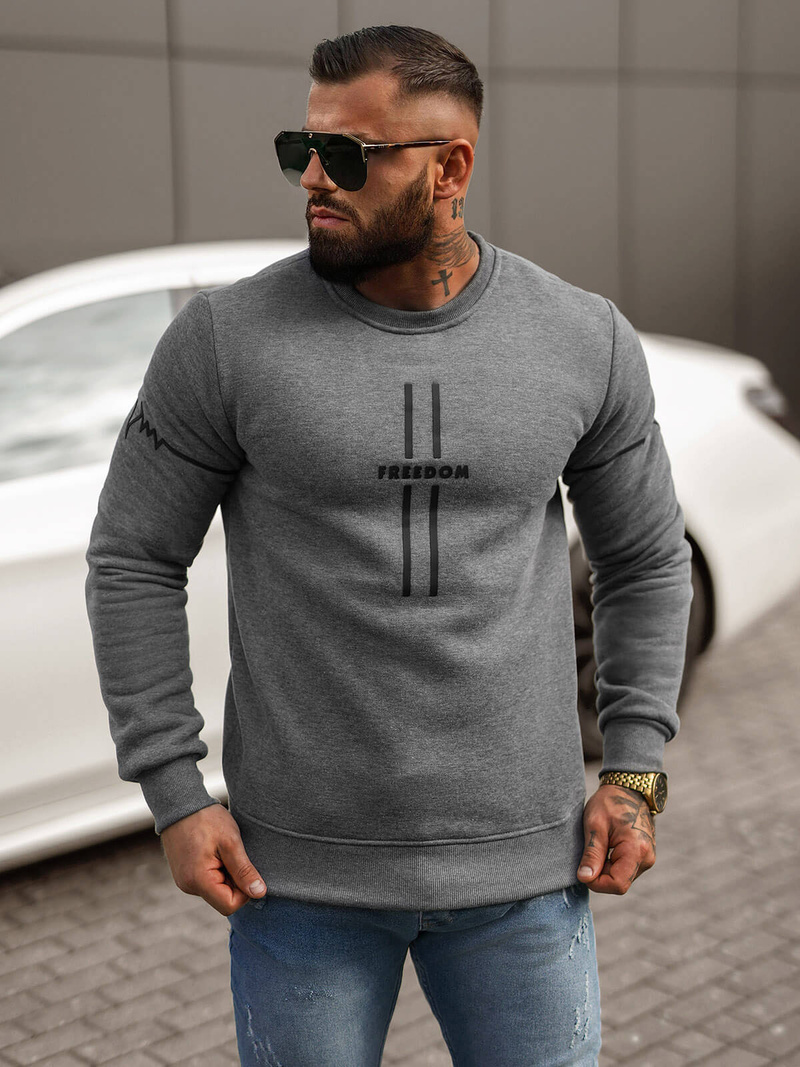 Men's Sweatshirt - Dark Grey OZONEE JS/8B1358/5
