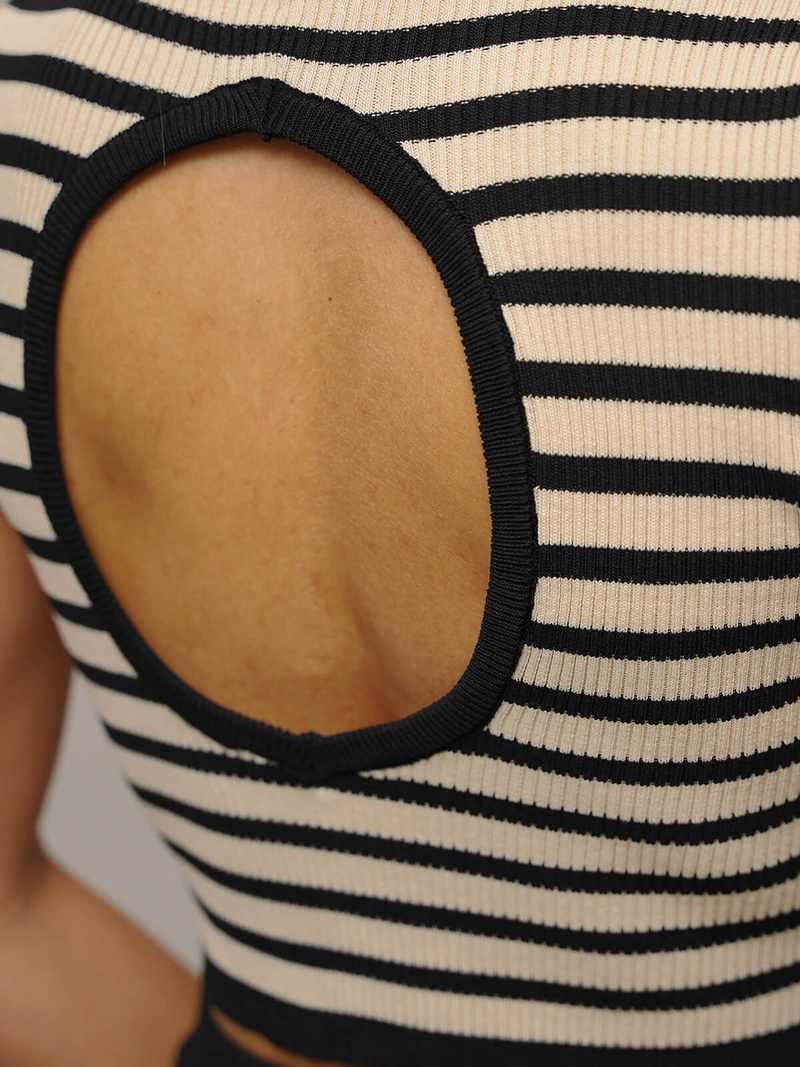 Women's set black/beige - top and skirt OZONEE O/JK262