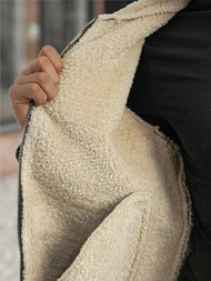 Men's Leather Jacket - Black OZONEE JS/11Z8271