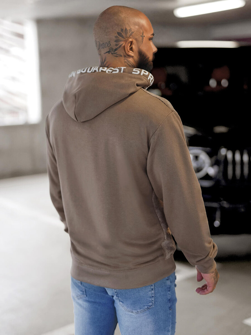 Men's Hoodie - Dark Beige OZONEE O/3C505