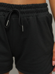 Women's sweat shorts - black OZONEE JS/8K1256/3Z