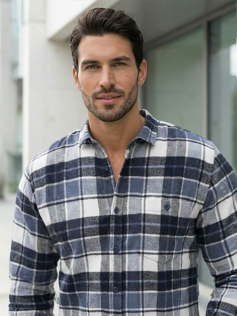 Men's Shirt - Navy Blue OZONEE V/V175Z