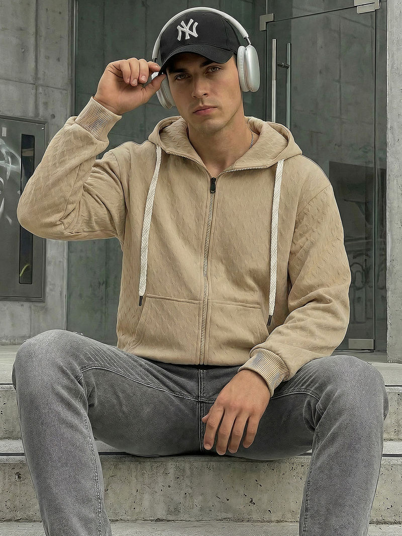 Men's Hoodie - Beige OZONEE O/G3066