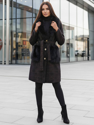 Women's coat - black OZONEE JS/53M5200/1Z