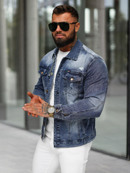 Men's Denim Jacket - Dark Blue OZONEE NB/MJ522BS