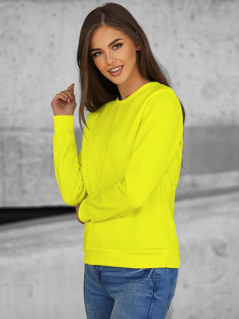 Women's Sweatshirt - Yellow neon OZONEE JS/W01Z