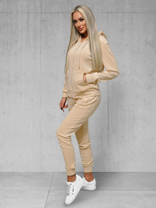 Women's Velour Tracksuit Set - Light Beige OZONEE JS/8C1176/159