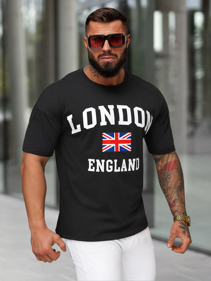 Men's T-shirt - Black OZONEE JS/8B1373/3