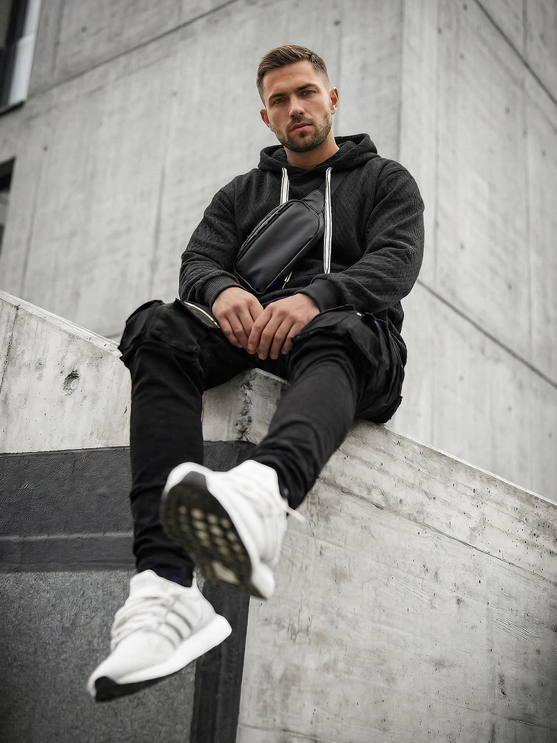 Men's Hoodie - Black OZONEE O/G3065