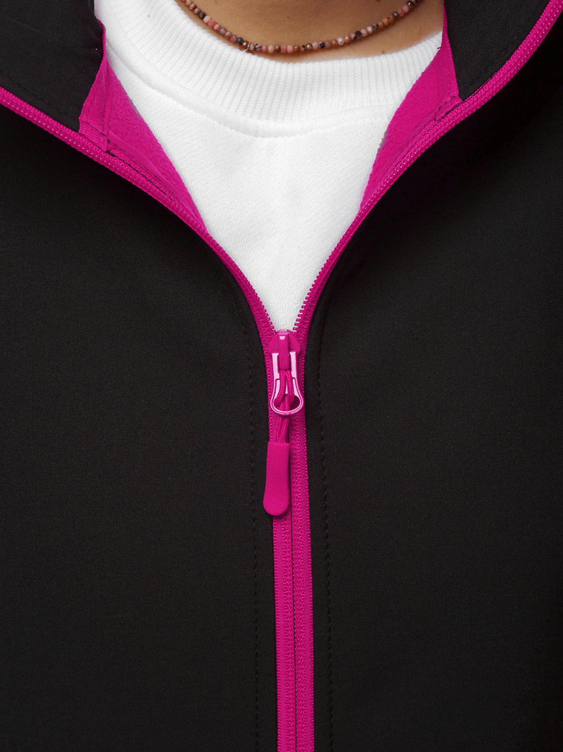 Women's Softshell Jacket - black and pink OZONEE JS/HH018/1/51