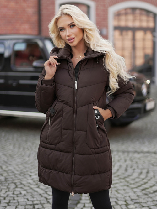Women's Winter Jacket - Chocolate OZONEE JS/16M9302/158Z