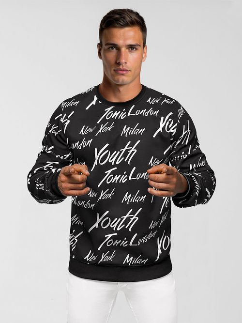 Men's Sweatshirt - Black OZONEE JS/8B1189/3Z