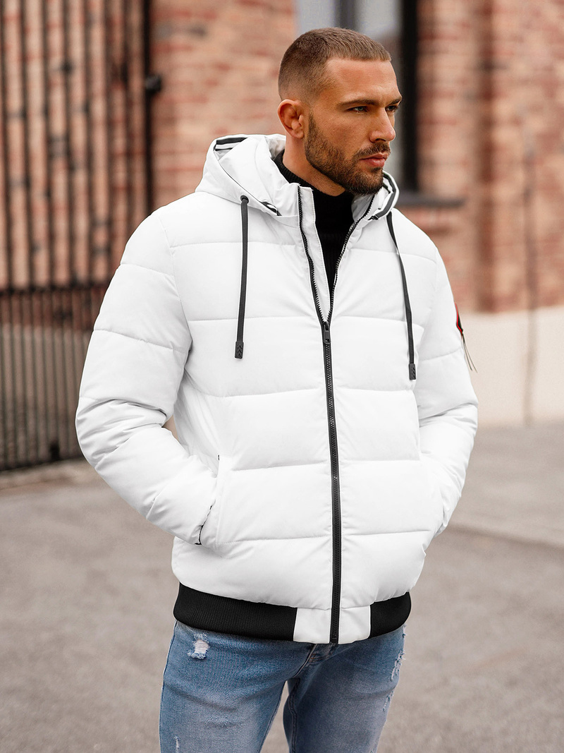Men's Winter Jacket - White OZONEE JS/31M5031/281Z