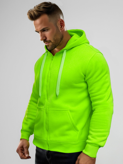 Men's Hoodie - Green neon OZONEE JS/2008