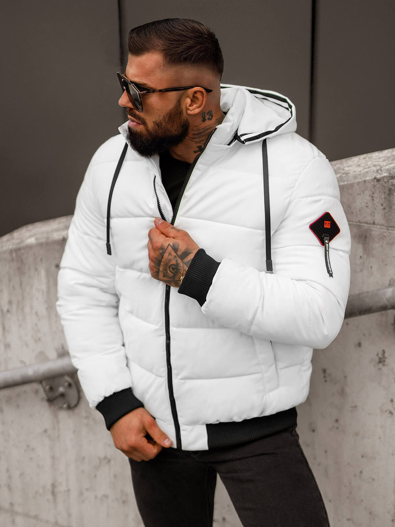 Men's Winter Jacket - White OZONEE JS/31M5031/281
